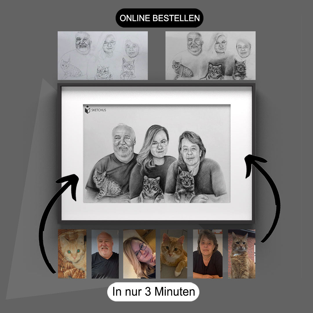 Personalisierte Fotos Poster Portrait Zeichnungen