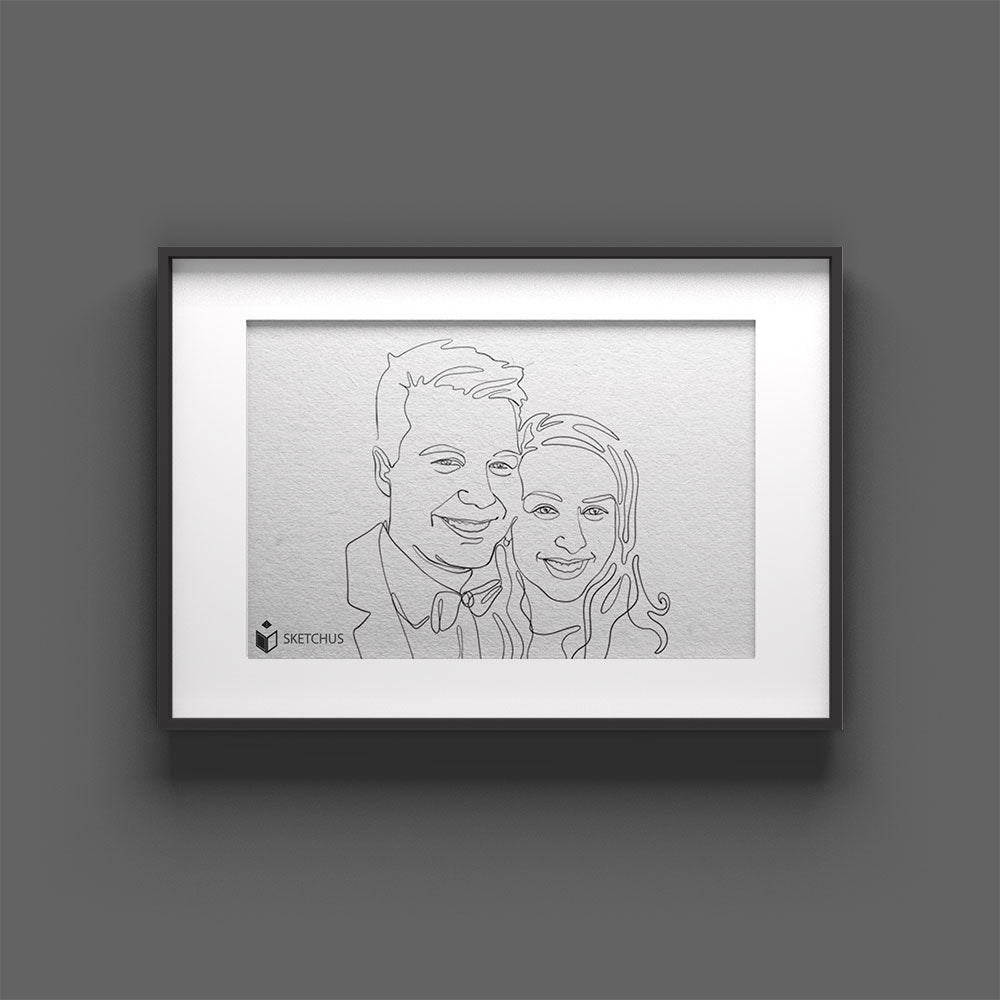 Personalized Poster in One Line Art - Convert photo to line drawing