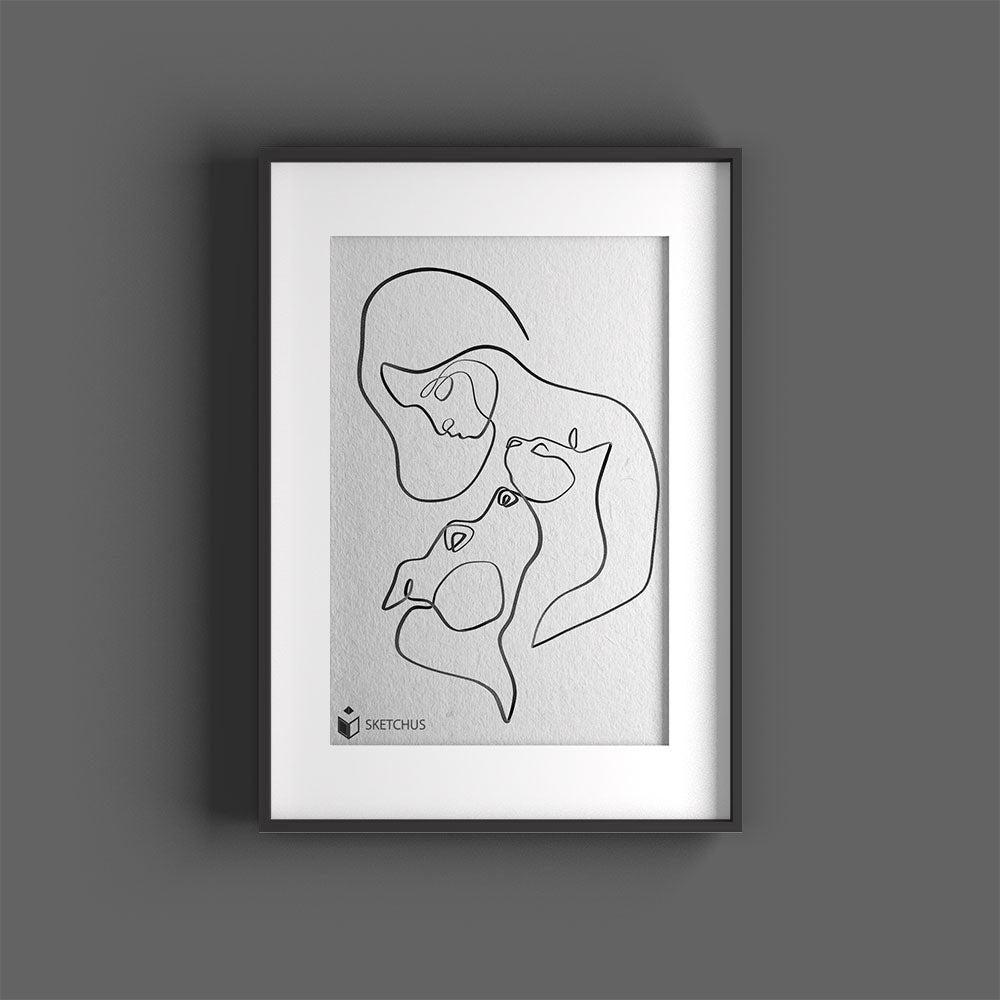 Personalized Poster in One Line Art - Convert photo to line drawing