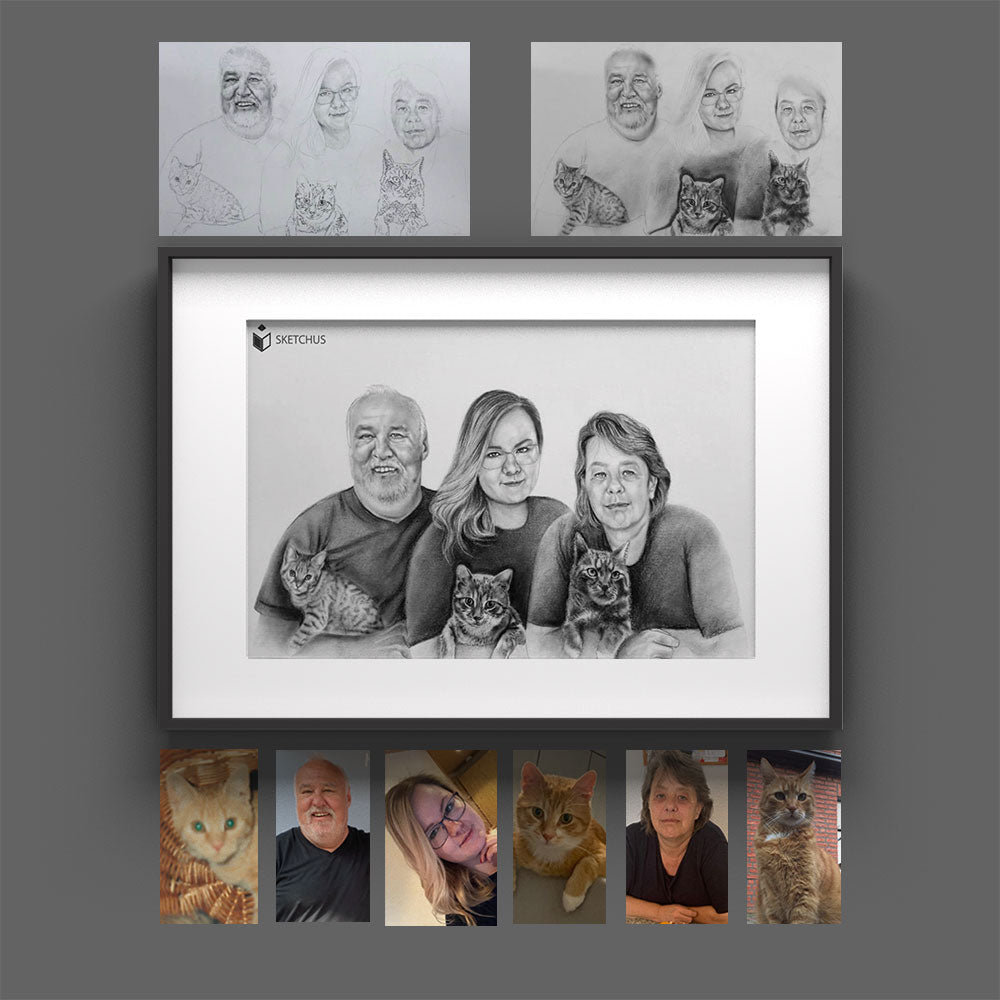 Portrait drawn from a photo Pencil Crayon Order a portrait based on a photo template. Custom Portrait From Photo